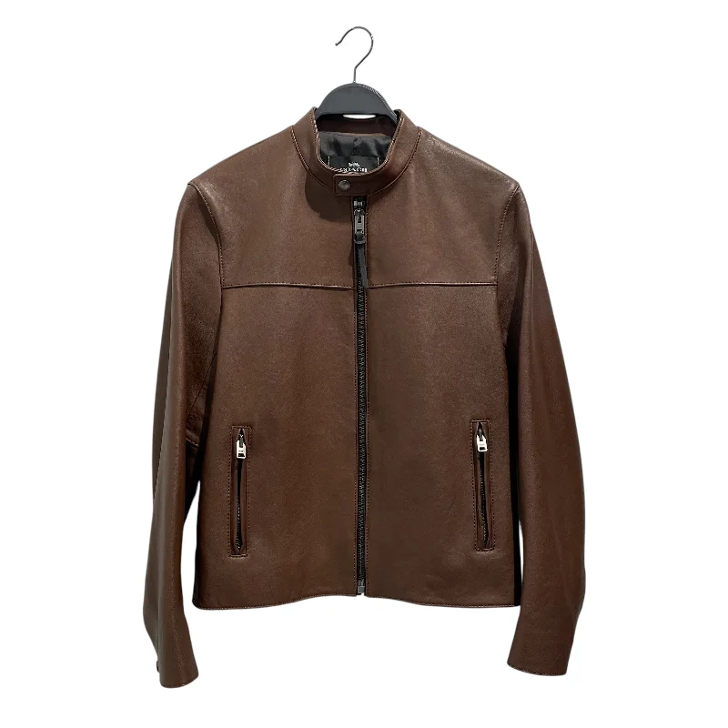 Reversible Jackets for Versatile Styling-COACH/Leather Jkt/S/Leather/BRW/Leather Racer Jacket