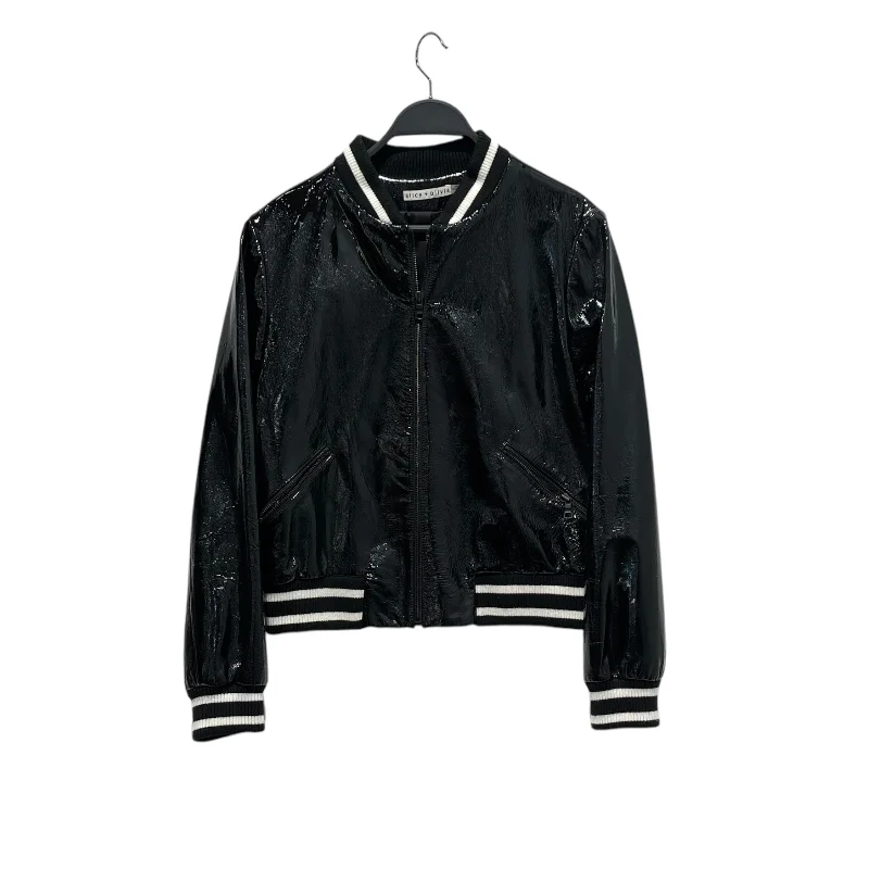 Windbreaker Jackets for Active Lifestyles-alice+olivia/Jacket/M/Leather/BLK/BADASS