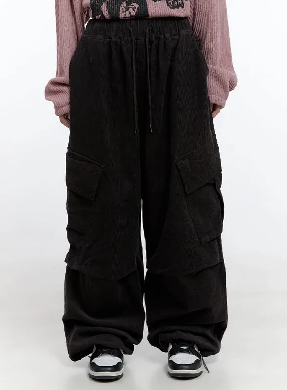 Relaxed Jogger Pants for Casual Wear-Classic Corduroy Cargo Pants CS406