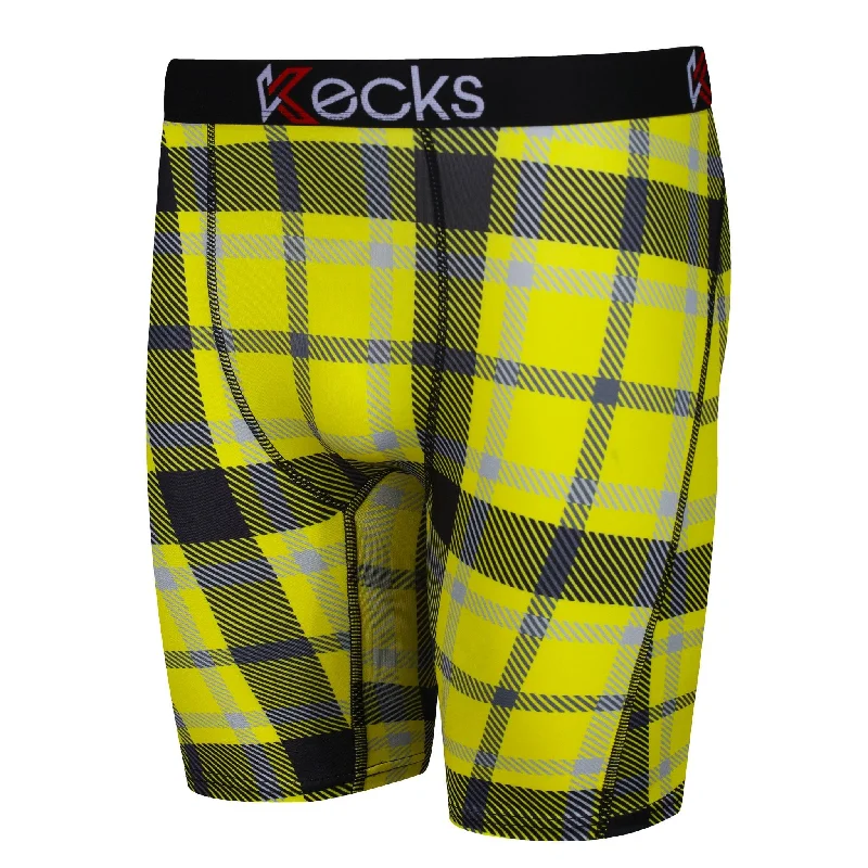 Trendy Shorts for Stylish Outfits-Yellow Tartan Mens Boxer Shorts