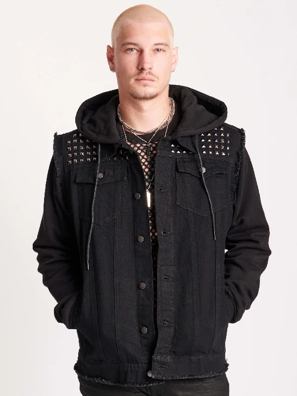 Heavy Duty Jackets for Tough Jobs-Studded Denim Jacket