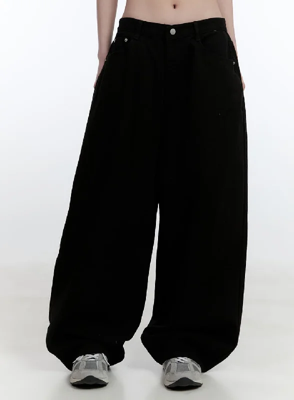 Stylish Pleated Pants for Formal Look-Oversized Comfy Cotton Trousers CJ522