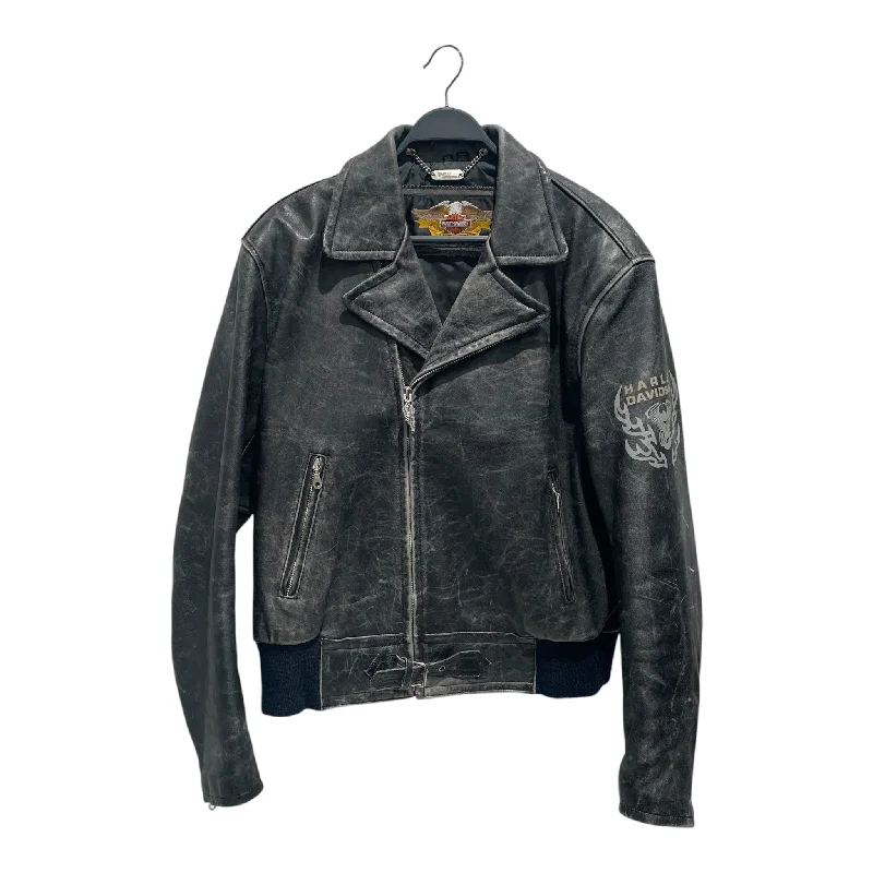 Casual Zip Jackets for Everyday Comfort-HARLEY DAVIDSON/Leather Jkt/XL/Leather/BLK/Graphic/Artistry In Iron Biker Jacket